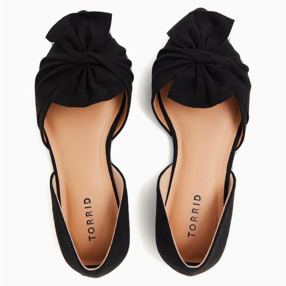 Torrid Twisted Bow Dorsay Flat Black Size 8WW